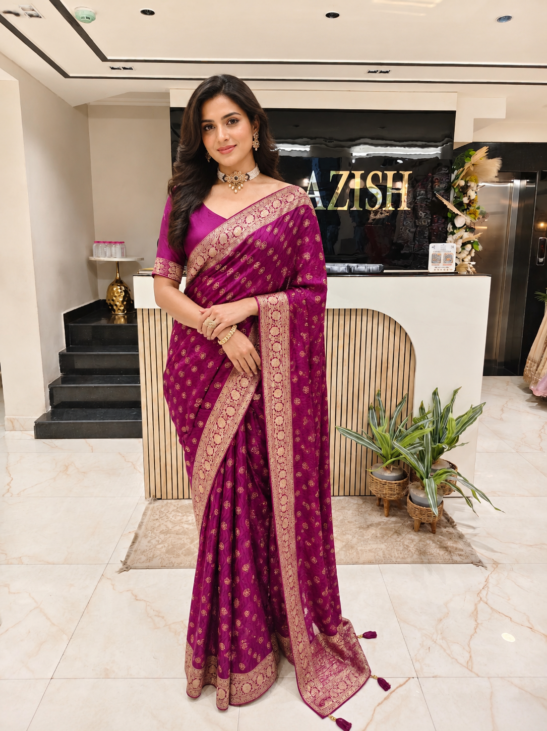 Wine Modal Crepe Saree
Zari Work Saree
Designer Crepe Saree
Party Wear Saree
Festive Wear Saree