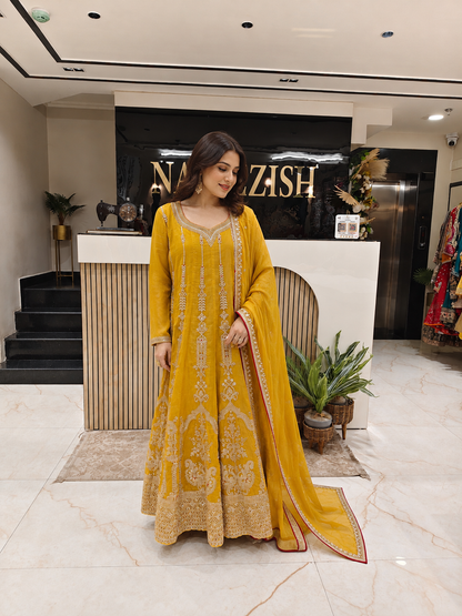 Mustard Cotton Anarkali Set
Designer Cotton Anarkali Suit
Zari Resham Work Anarkali
Festive Wear Anarkali Set
Premium Ethnic Wear