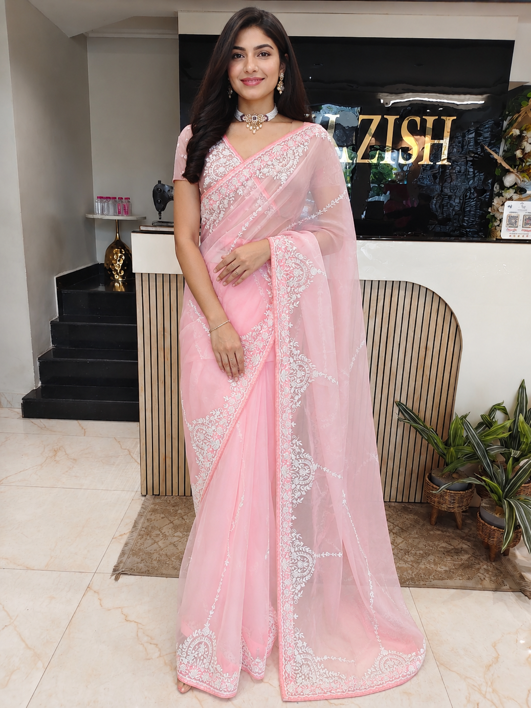 Baby Pink Organza Saree
Kutdana Work Saree
Handwork Organza Saree
Designer Party Wear Saree
Wedding Wear Saree