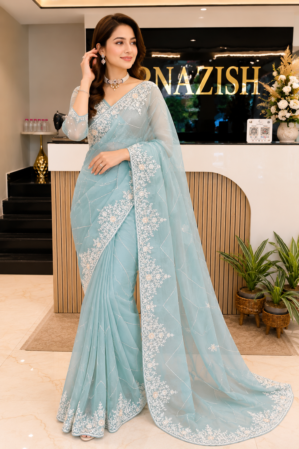 Sky Blue Organza Saree
Kutdana Work Saree
Handwork Organza Saree
Designer Party Wear Saree
Wedding Wear Saree