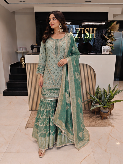 Green Tissue Garara Set
