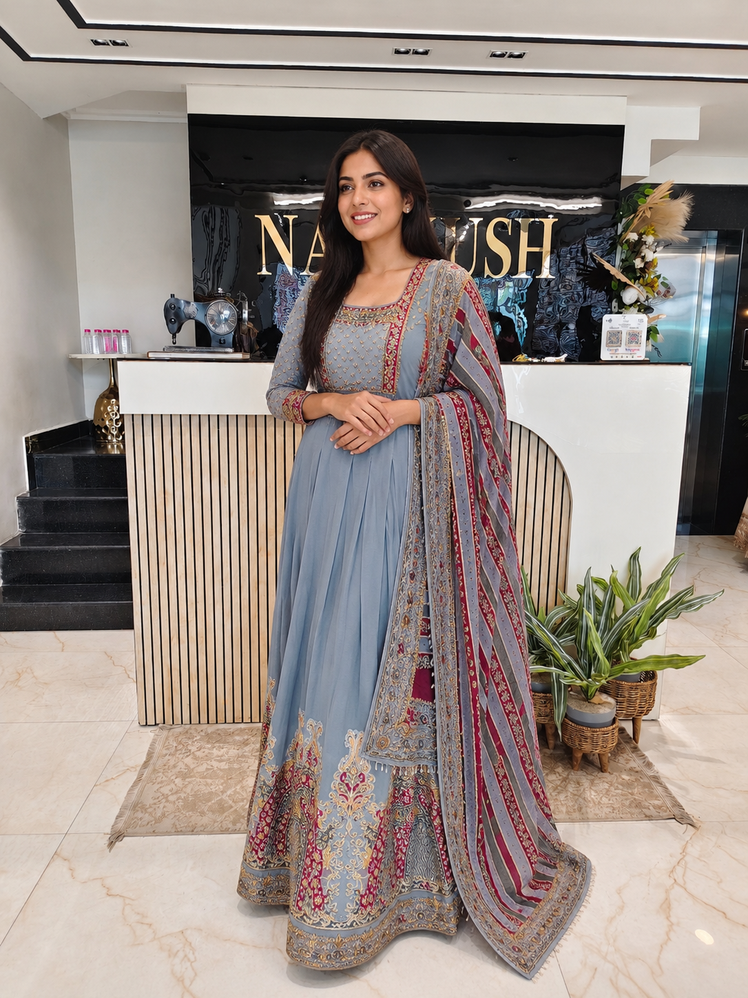 Grey Georgette Anarkali Set

Designer Anarkali Suit

Wedding Wear Anarkali

Festive Party Wear Anarkali

Georgette Designer Suit
