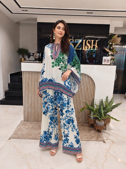 Cream Crepe Indo-Western Farshi Salwar Set
Designer Farshi Salwar Set
Floral Print Mirror Work Outfit
Wedding Wear Farshi Salwar
Luxury Ethnic Wear