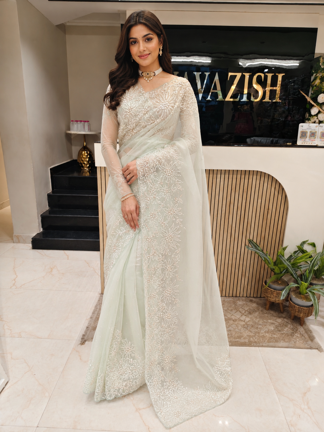 Sea Green Organza Saree
Dabka Work Saree
Kutdana Work Saree
Designer Party Wear Saree
Wedding Wear Saree
