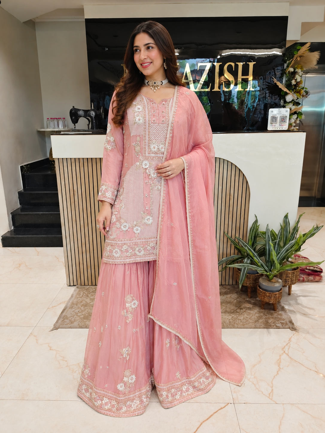 Baby Pink Sharara Set
Chinon Sharara Set
Designer Sharara Suit
Wedding Wear Sharara
Festive Party Wear Sharara