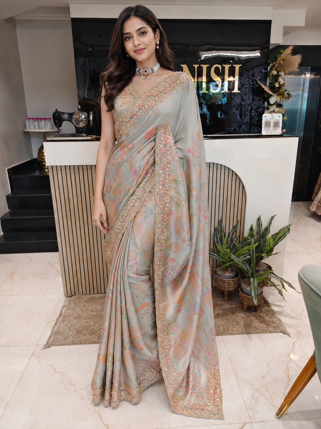 Grey Tissue Saree
Birds Motif Saree
Zari Work Saree
Designer Party Wear Saree
Wedding Wear Saree