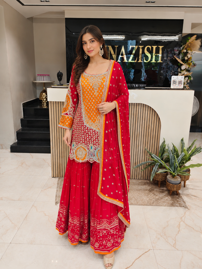 Red Georgette Garara Set
Designer Garara Suit
Wedding Wear Garara
Festive Party Wear Garara
Georgette Ethnic Set