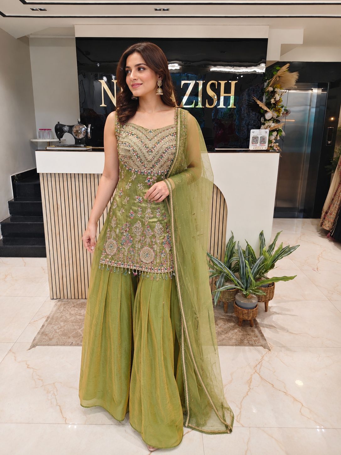 Green Fandy Tissue Sharara Set
Designer Sharara Suit
Sleeveless Kurta Sharara Set
Wedding Wear Sharara
Festive Party Wear Ethnic Set