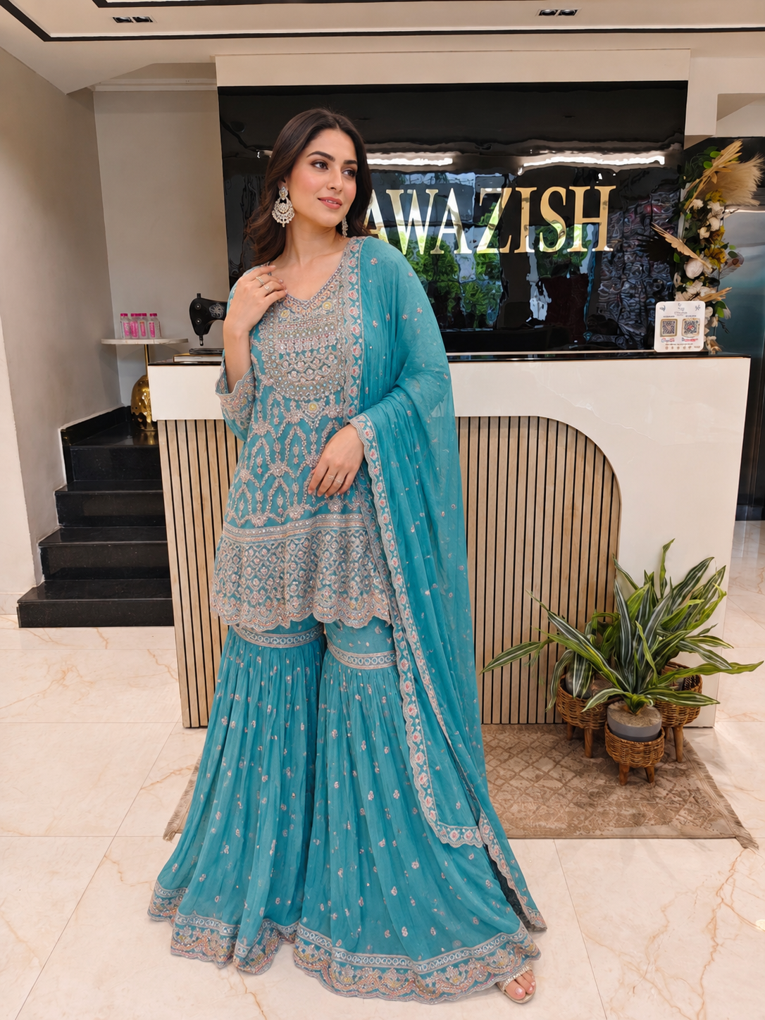Sea Green Chinon Garara Set
Designer Garara Suit
Wedding Wear Garara
Festive Party Wear Ethnic Set
Chinon Designer Suit