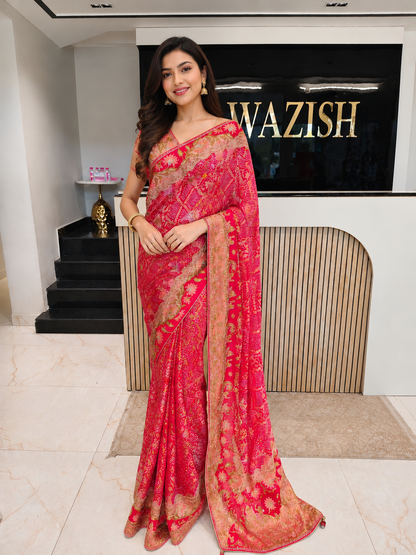 Red Silk Saree
Chunri Print Saree
Kutdana Work Saree
Designer Silk Saree
Wedding Wear Saree
