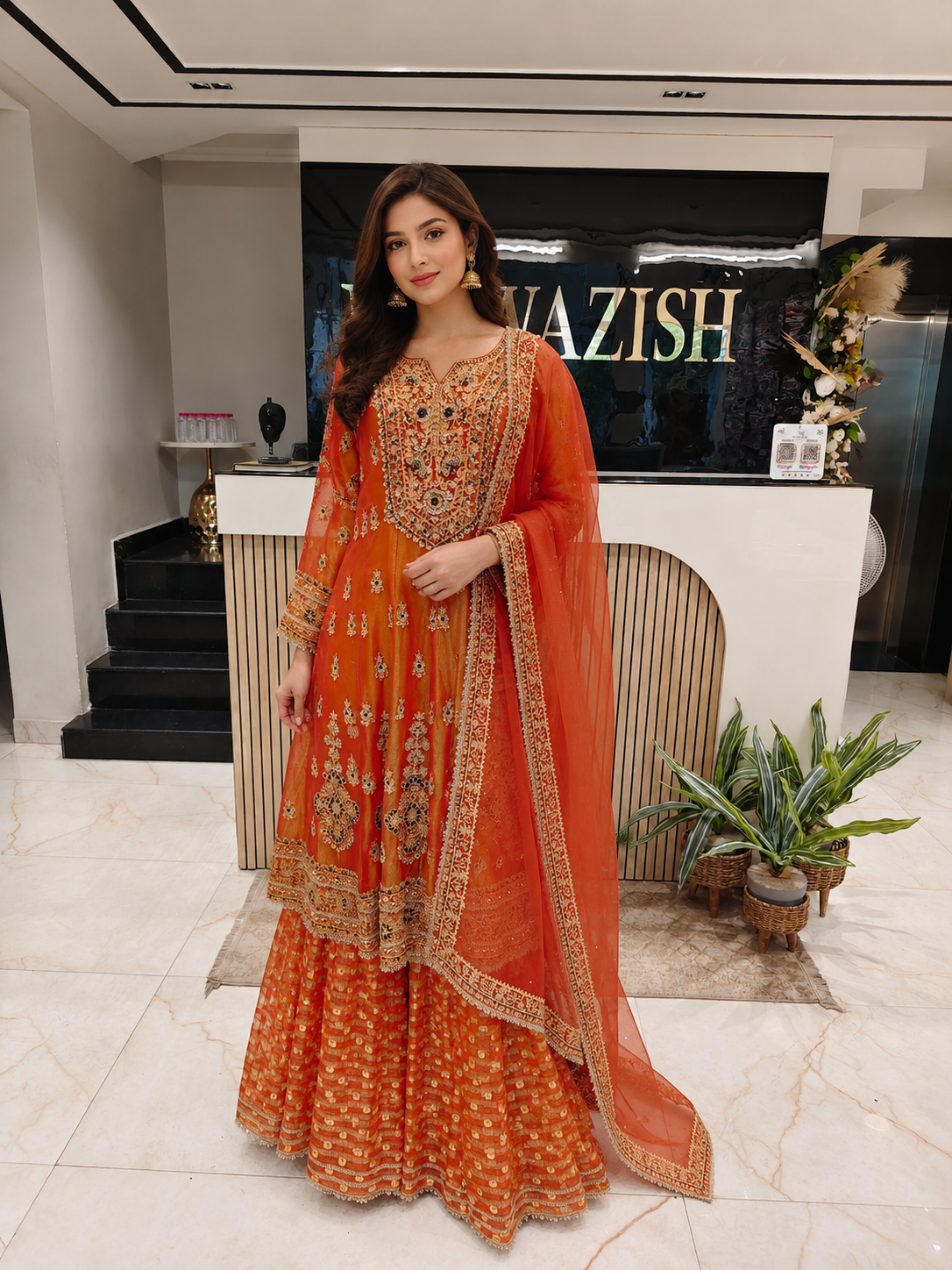 Rust Orange Tissue Sharara Set
Designer Sharara Suit
Wedding Wear Ethnic Set
Festive Party Wear Sharara
Tissue Designer Kurta Set