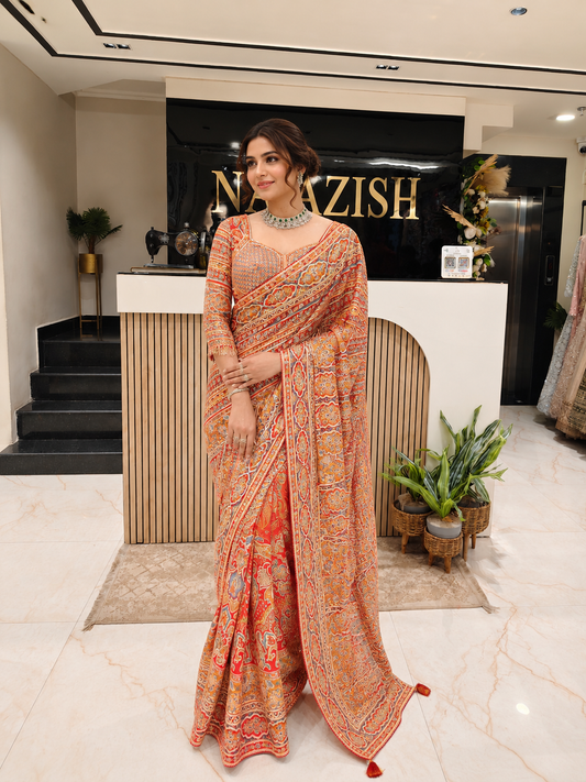 Red Satin Saree
Floral Print Saree
Designer Satin Saree
Sequin Work Saree
Party Wear Saree