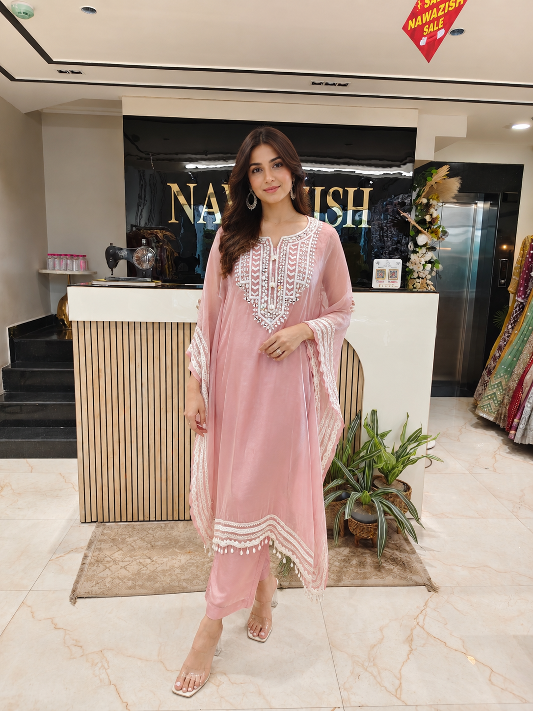Peach Jimmy Choo Kaftan Set