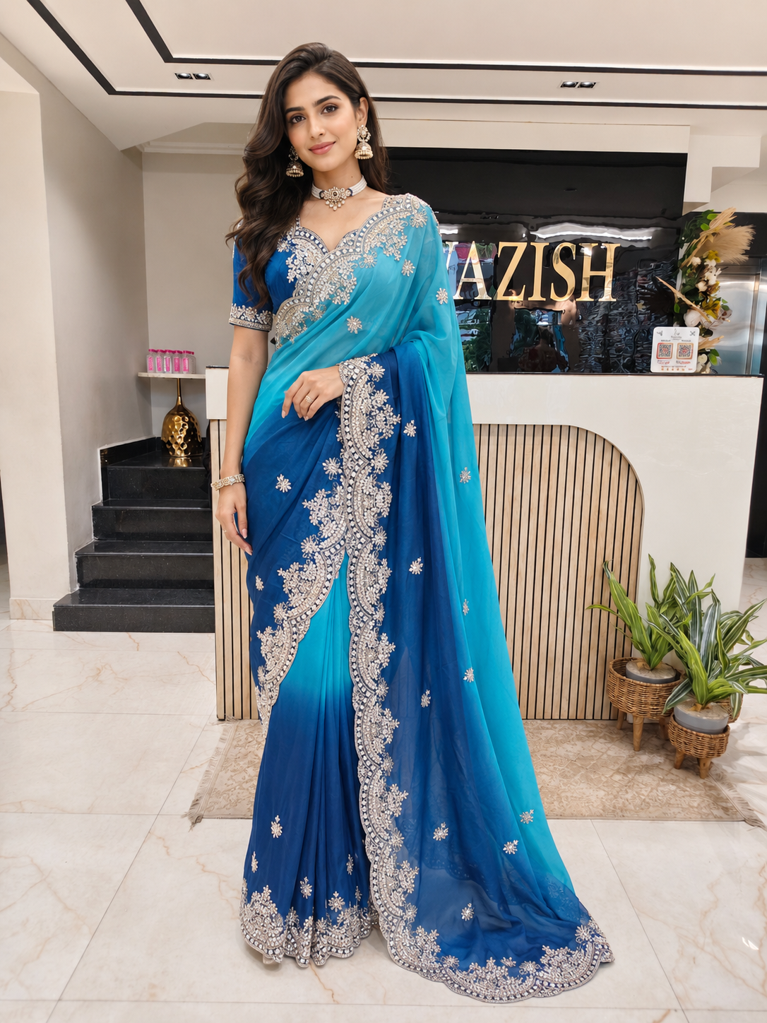 Blue Crepe Saree
Kutdana Work Saree
Dabka Work Saree
Designer Party Wear Saree
Wedding Wear Saree