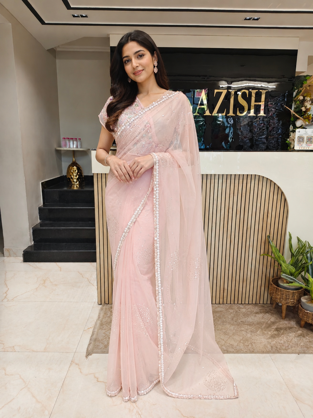 Baby Pink Organza Saree
Kutdana Work Saree
Sequins Work Saree
Designer Organza Saree
Wedding Wear Saree