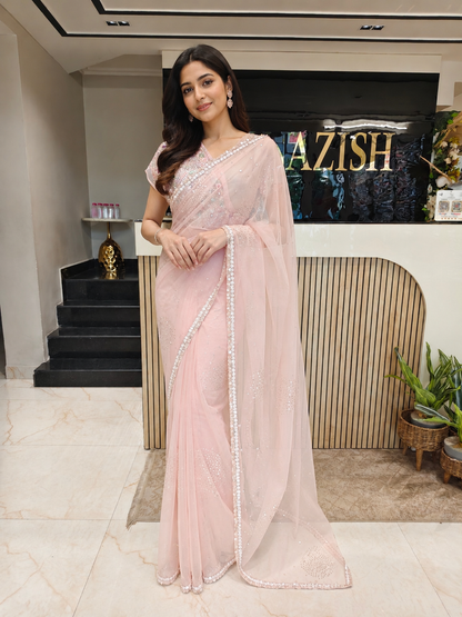 Baby Pink Organza Saree
Kutdana Work Saree
Sequins Work Saree
Designer Organza Saree
Wedding Wear Saree