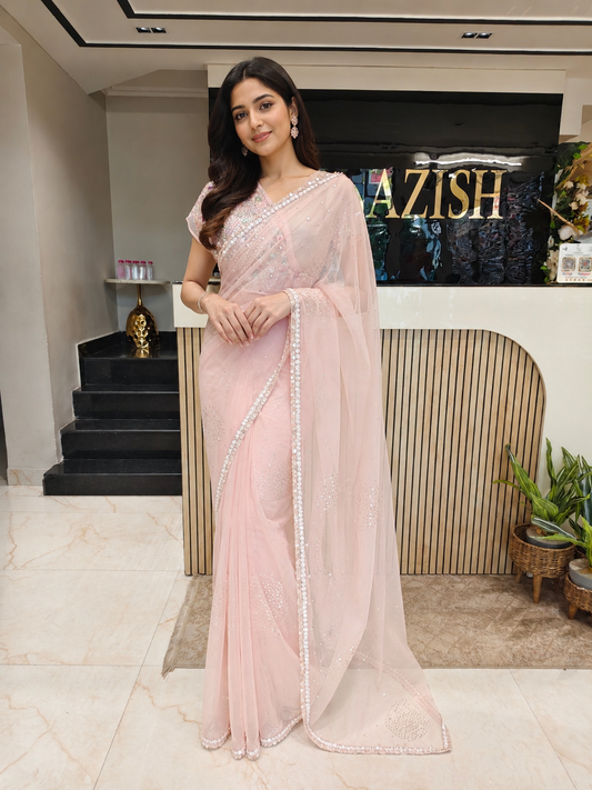 Baby Pink Organza Saree
Kutdana Work Saree
Sequins Work Saree
Designer Organza Saree
Wedding Wear Saree