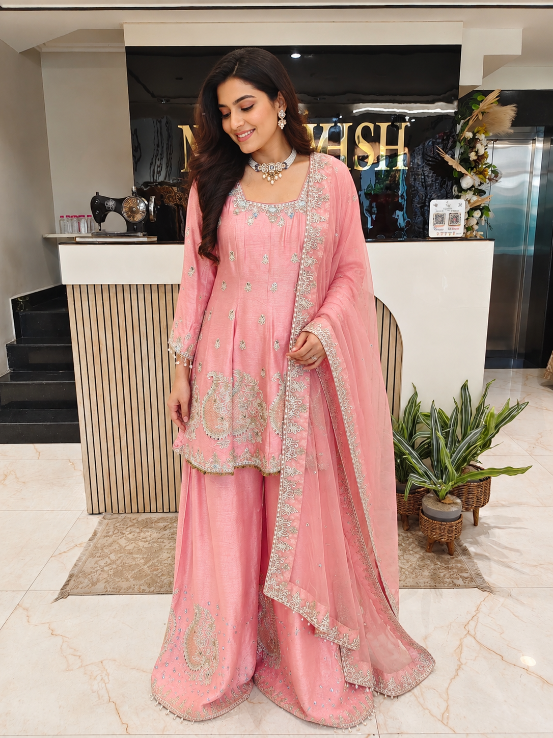 Baby Pink Farshi Salwar Set
Silk A-Line Kurta Set
Designer Farshi Suit
Wedding Wear Farshi Salwar
Festive Party Wear Ethnic Set