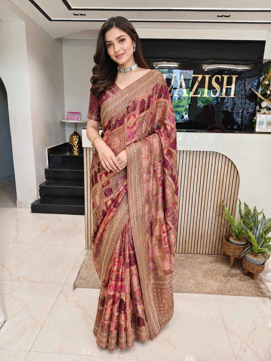 Wine Modal Crepe Saree
Kutdana Work Saree
Dabka Work Saree
Designer Party Wear Saree
Festive Wear Saree