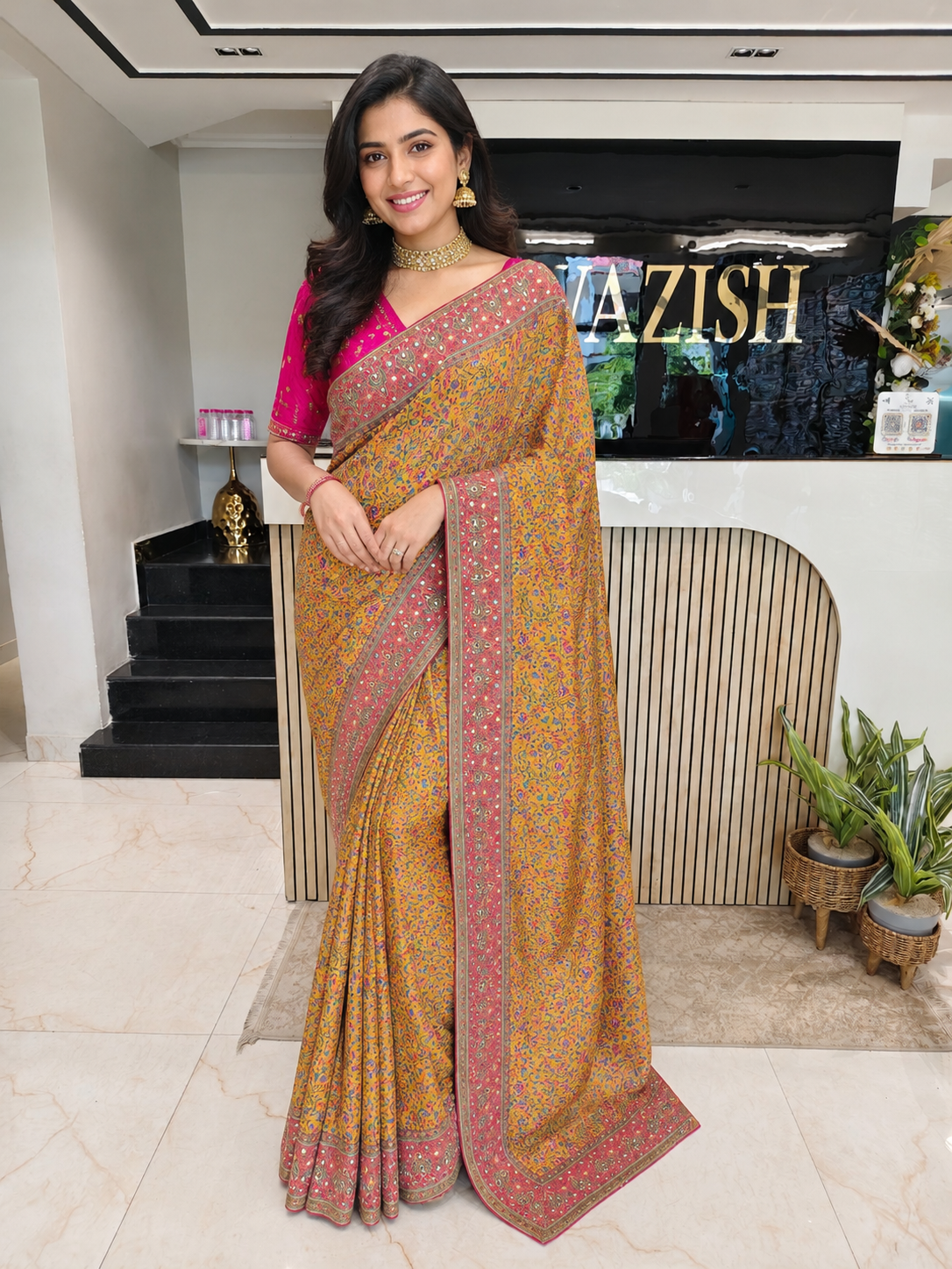Mustard Rani Pink Modal Crepe Saree
Kutdana Work Saree
Dabka Work Saree
Designer Party Wear Saree
Wedding Wear Saree