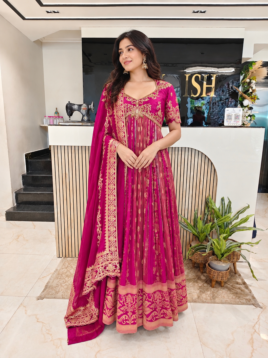 Wine Designer Anarkali
Silk Anarkali for Women
Kutdana Dabka Work Outfit
Wedding Wear Anarkali India
Luxury Party Wear Dress