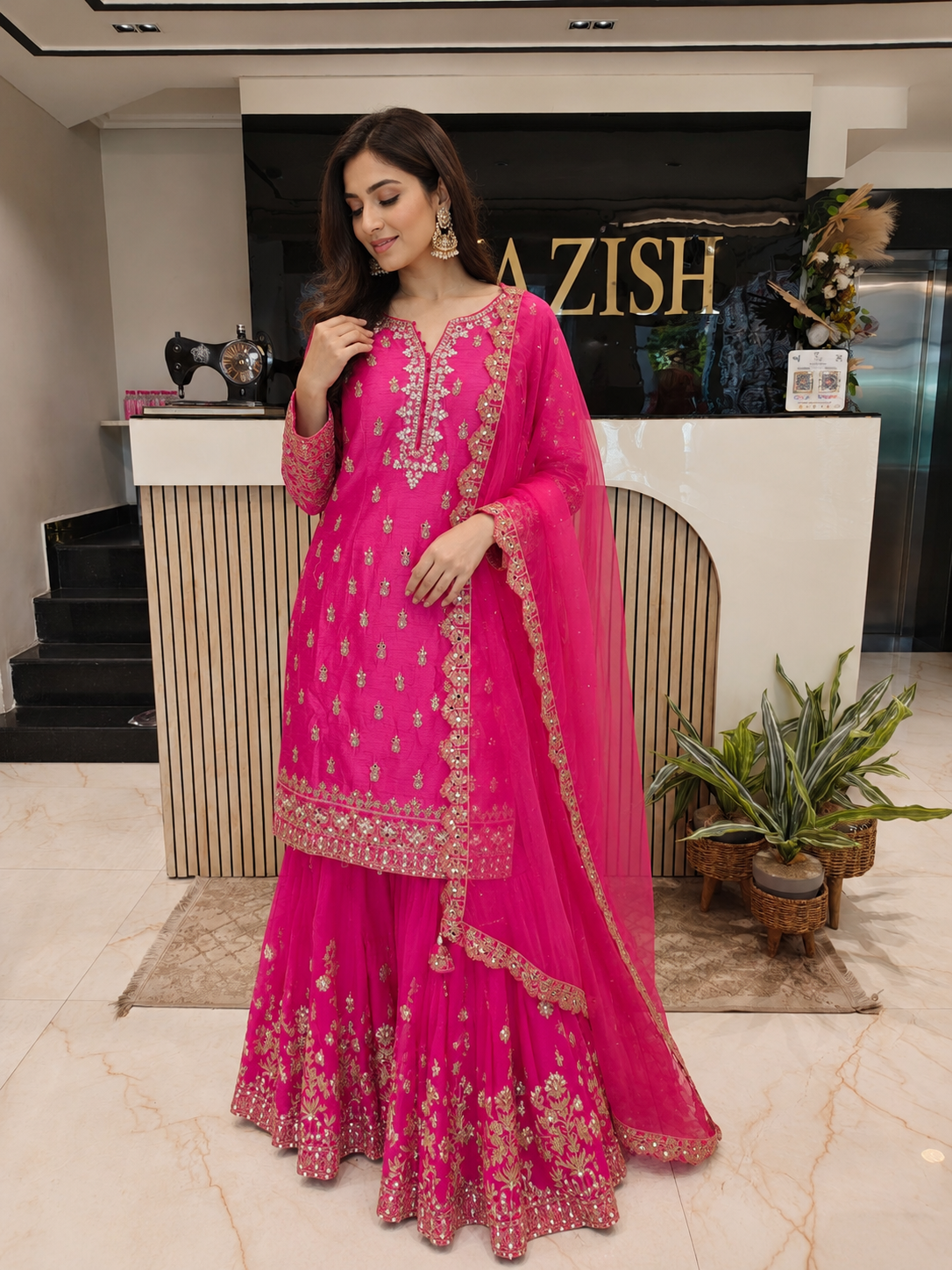 Pink Dola Silk Sharara Set
Designer Sharara Suit
Wedding Wear Sharara
Festive Party Wear Ethnic Set
Dola Silk Designer Suit