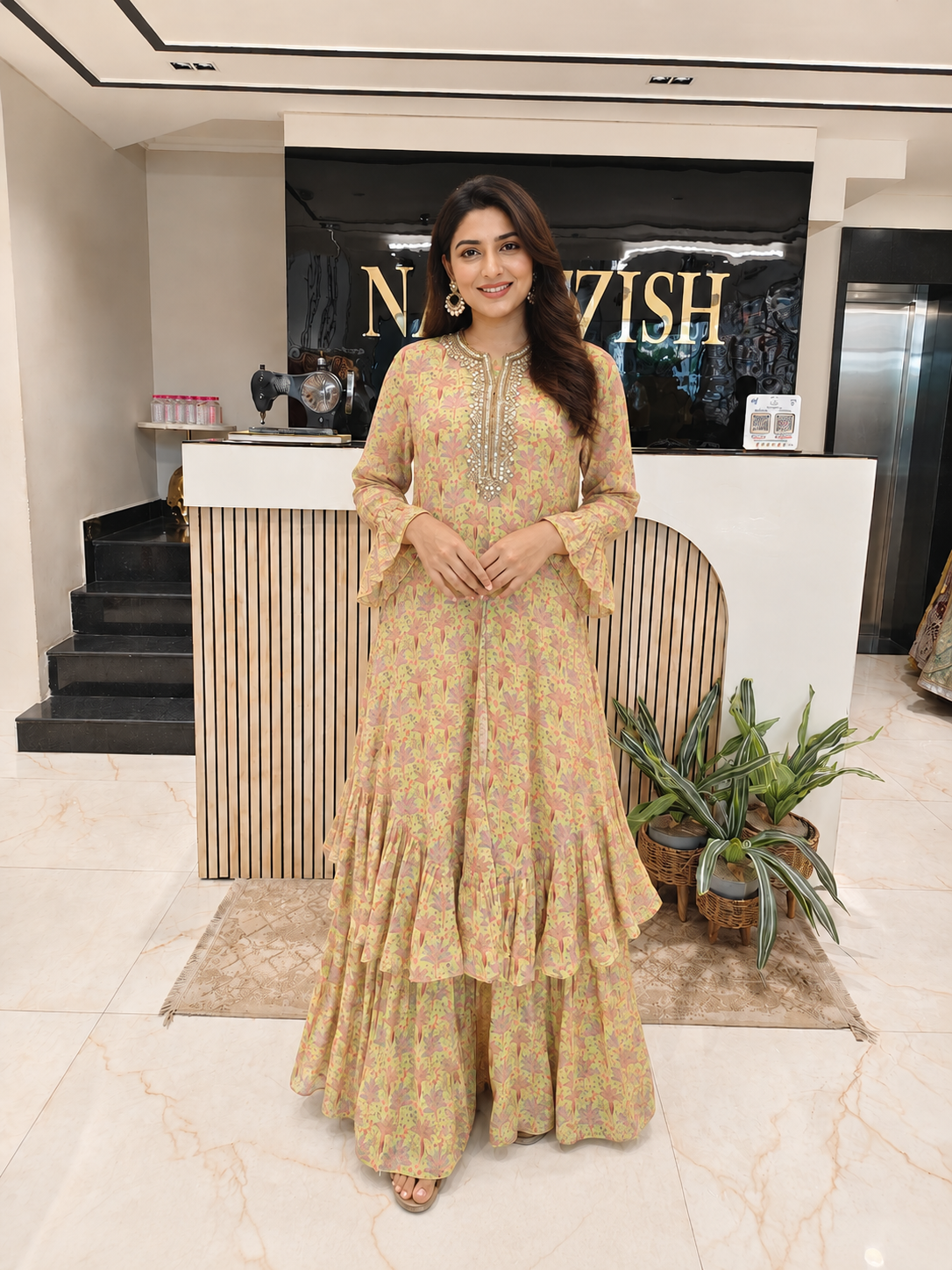 Parrot Green Palazzo Set
Designer Kaftan Women
Mirror Work Ethnic Outfit
Contemporary Fusion Wear India
Luxury Festive Wear Women