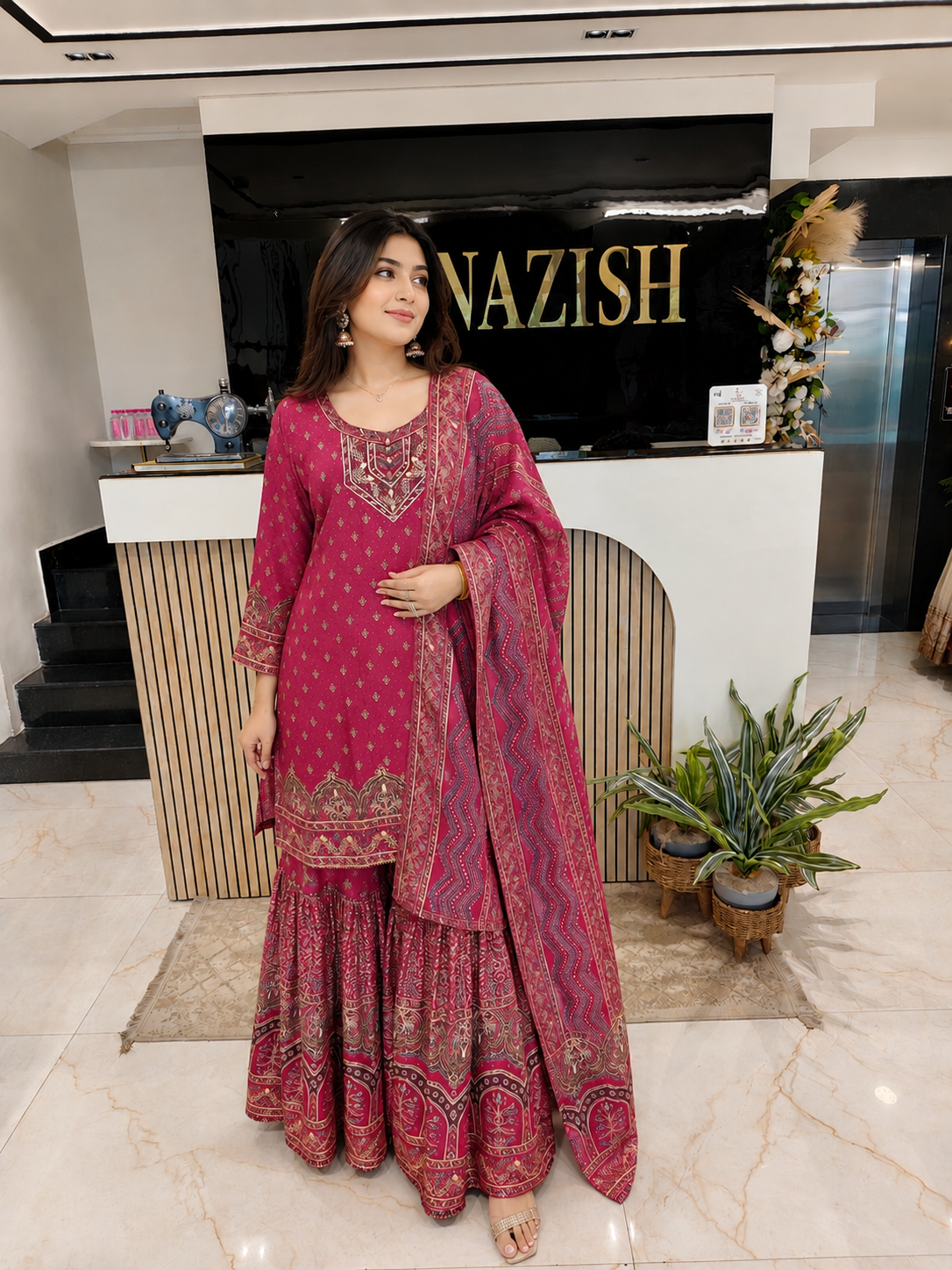 Wine Crepe Sharara Set
Designer Sharara Suit
Wedding Wear Sharara
Festive Party Wear Ethnic Set
Crepe Designer Suit