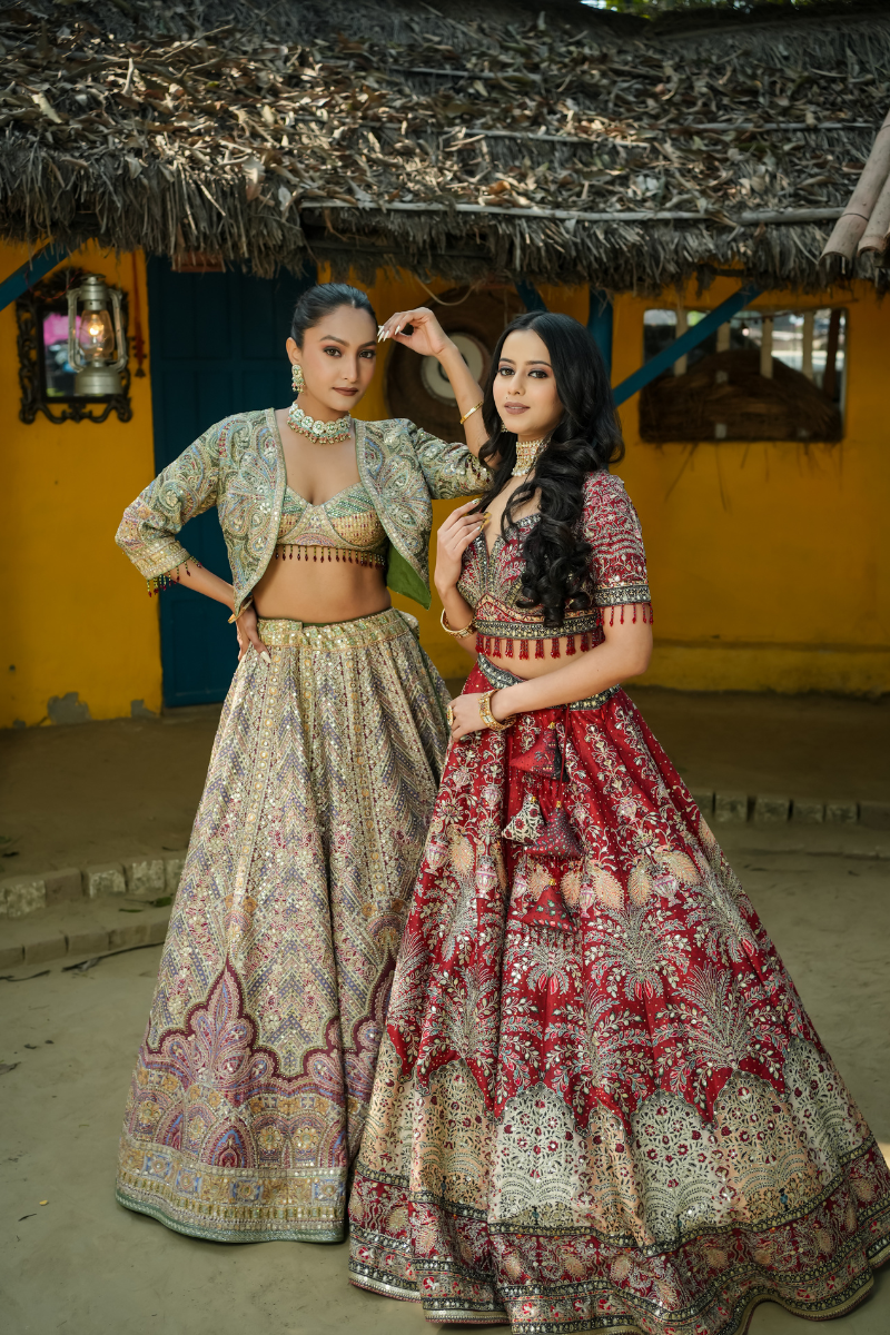 Shop the most beautiful Indo-Western lehengas at Nawazish—where traditional hand embroidery meets modern silhouettes. Our designer lehenga collection blends ethnic elegance with contemporary flair, perfect for brides in India and abroad. With worldwide shipping and unmatched craftsmanship, Nawazish is the trusted name in luxury bridal and festive wear for global Indian brides.