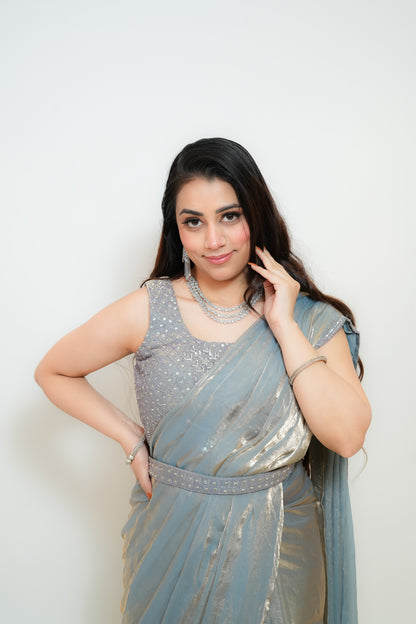 Gray mist drape saree