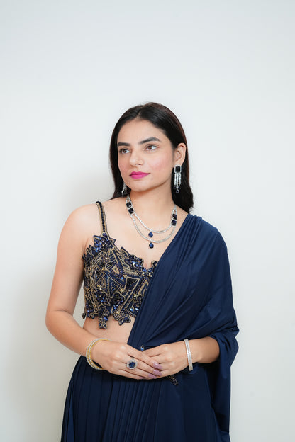 Cocktail drape saree